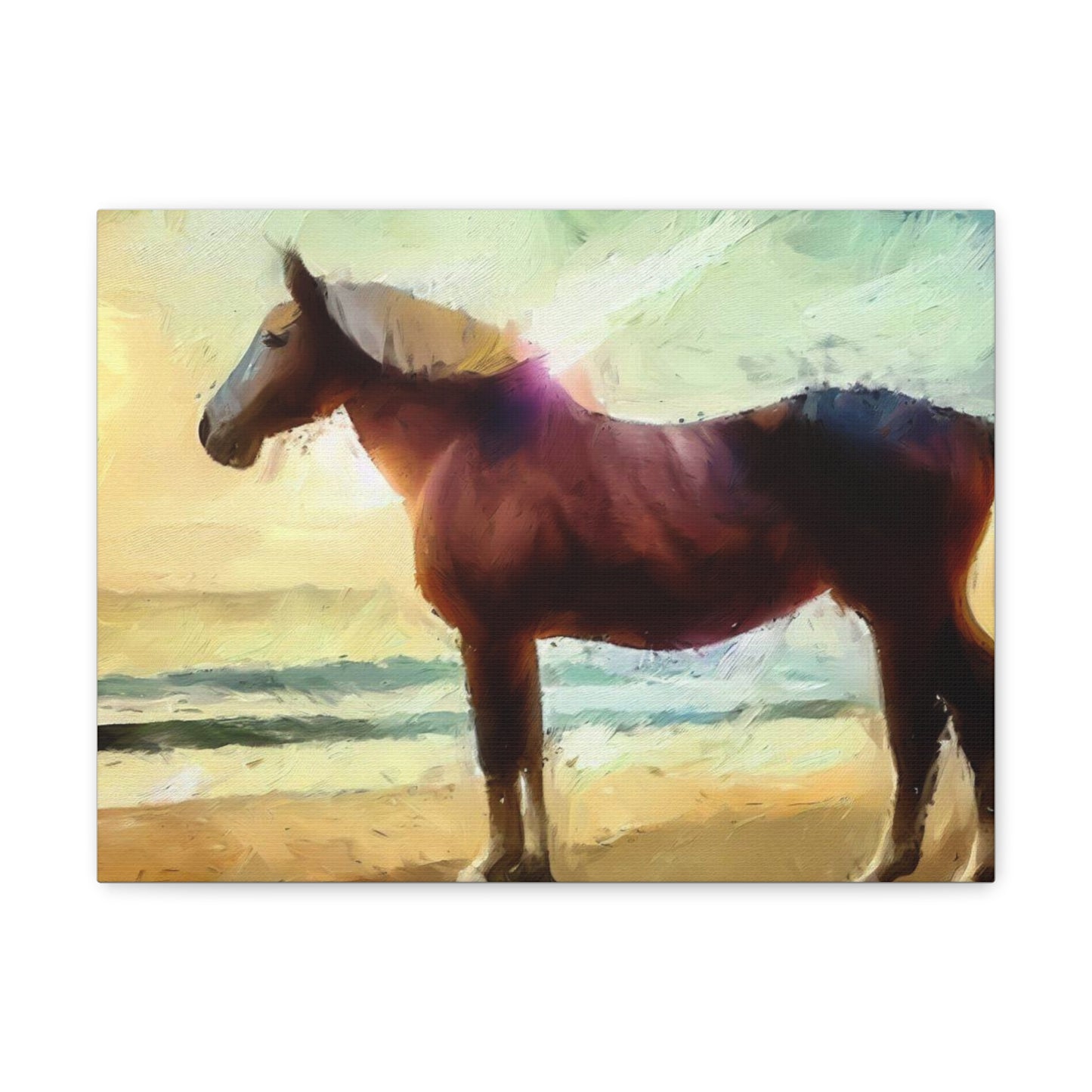 Horse wall art, Beach wall art, ocean wall art, Canvas Gallery Wraps, Horse Beach, Sunset Beach - SaviTraviDesigns