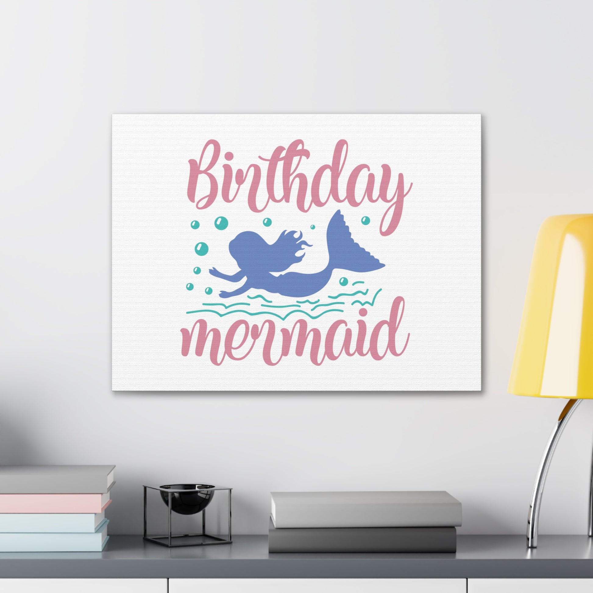 Birthday Mermaid, Mermaid Wall Art, Coastal Mermaid Decor, Beach House Mermaid Signs, Nautical Mermaid Decor, Mermaid Nursery Wall Decor - SaviTraviDesigns