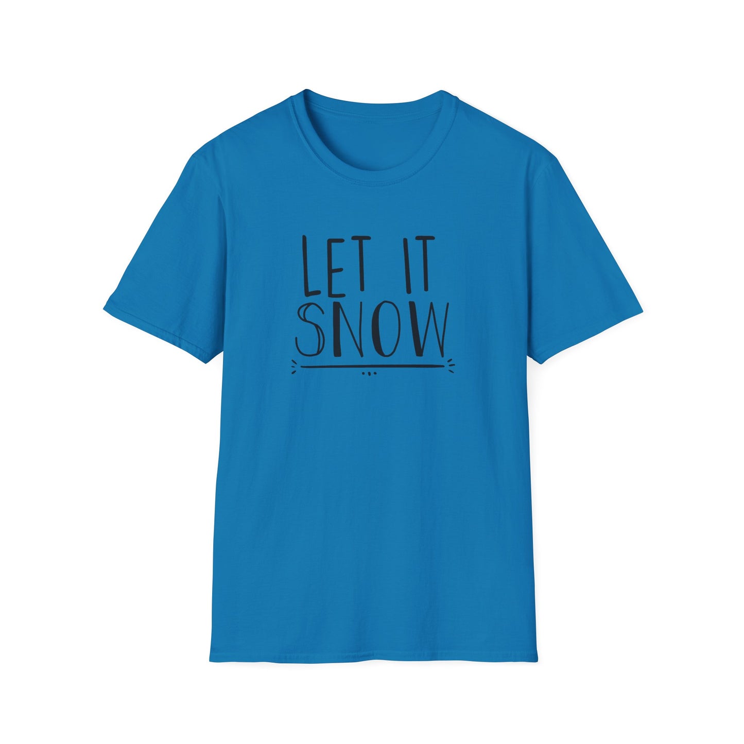 Let It Snow Winter Graphic T Shirt Sapphire