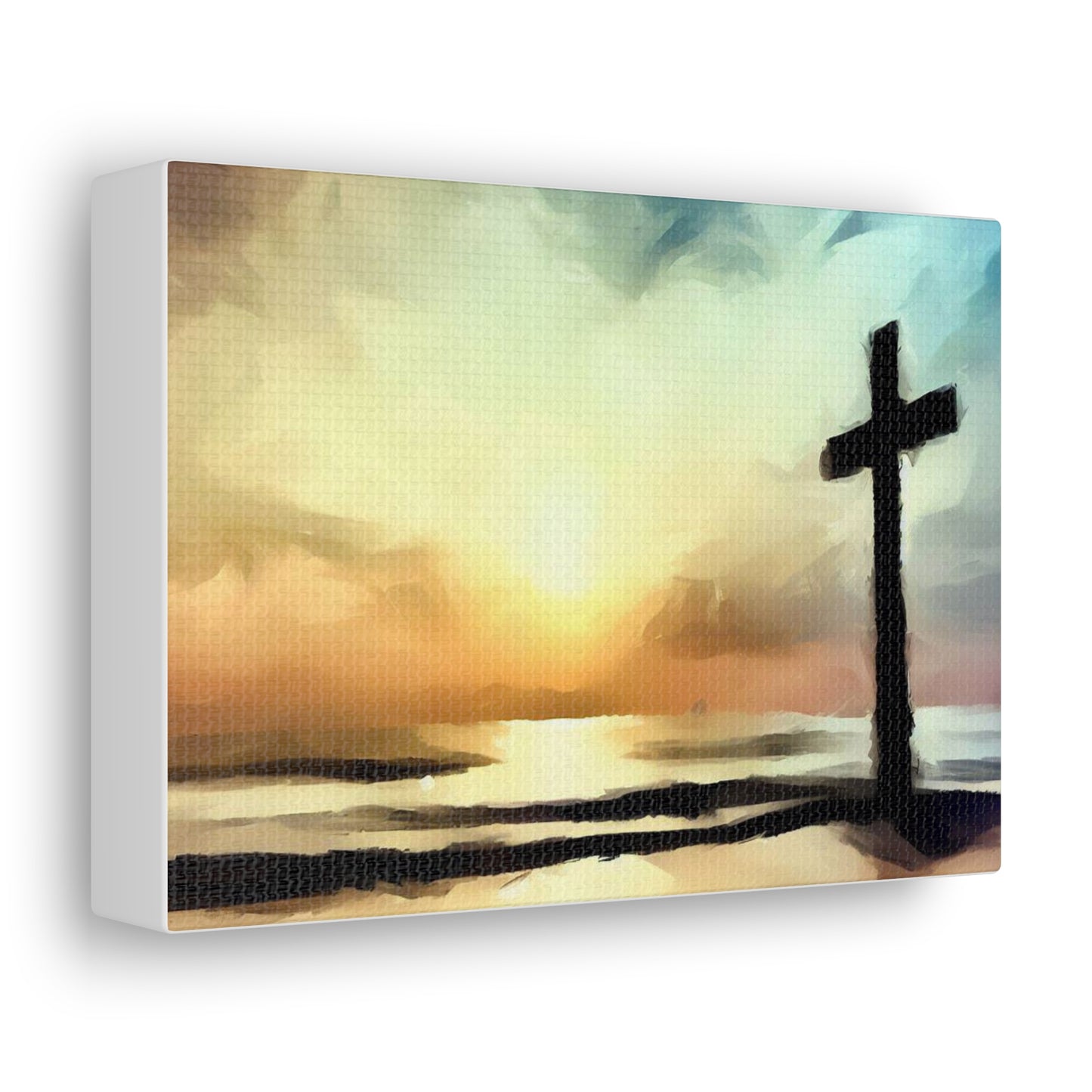 Christian wall art, Cross wall art, Beach art, ocean art, Canvas Gallery Wraps - SaviTraviDesigns