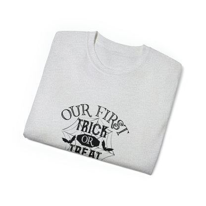 Our First Trick Or Treat, Halloween Graphic Shirts, Spooky Halloween Shirts, Scary Halloween Shirt Designs, Cute Halloween Graphic Tees, Funny Halloween Shirt Ideas