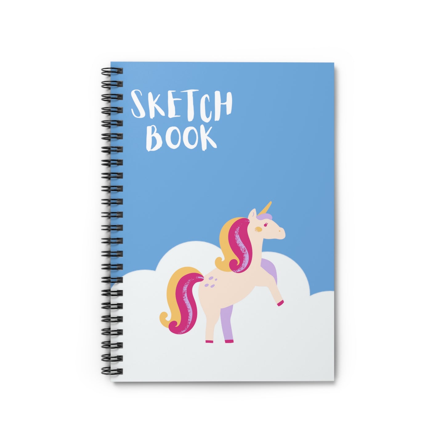 Unicorn Notebook, Sketch Book, Spiral Notebook, Ruled Line, Blue Unicorn, Workout Journal - SaviTraviDesigns