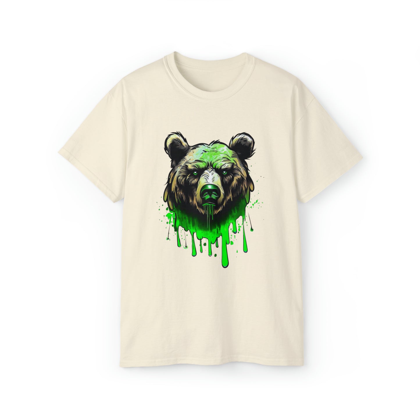 Graffiti Graphic Shirt, Street Art, Urban Art, Unisex Ultra Cotton Tee, Green Bear Natural