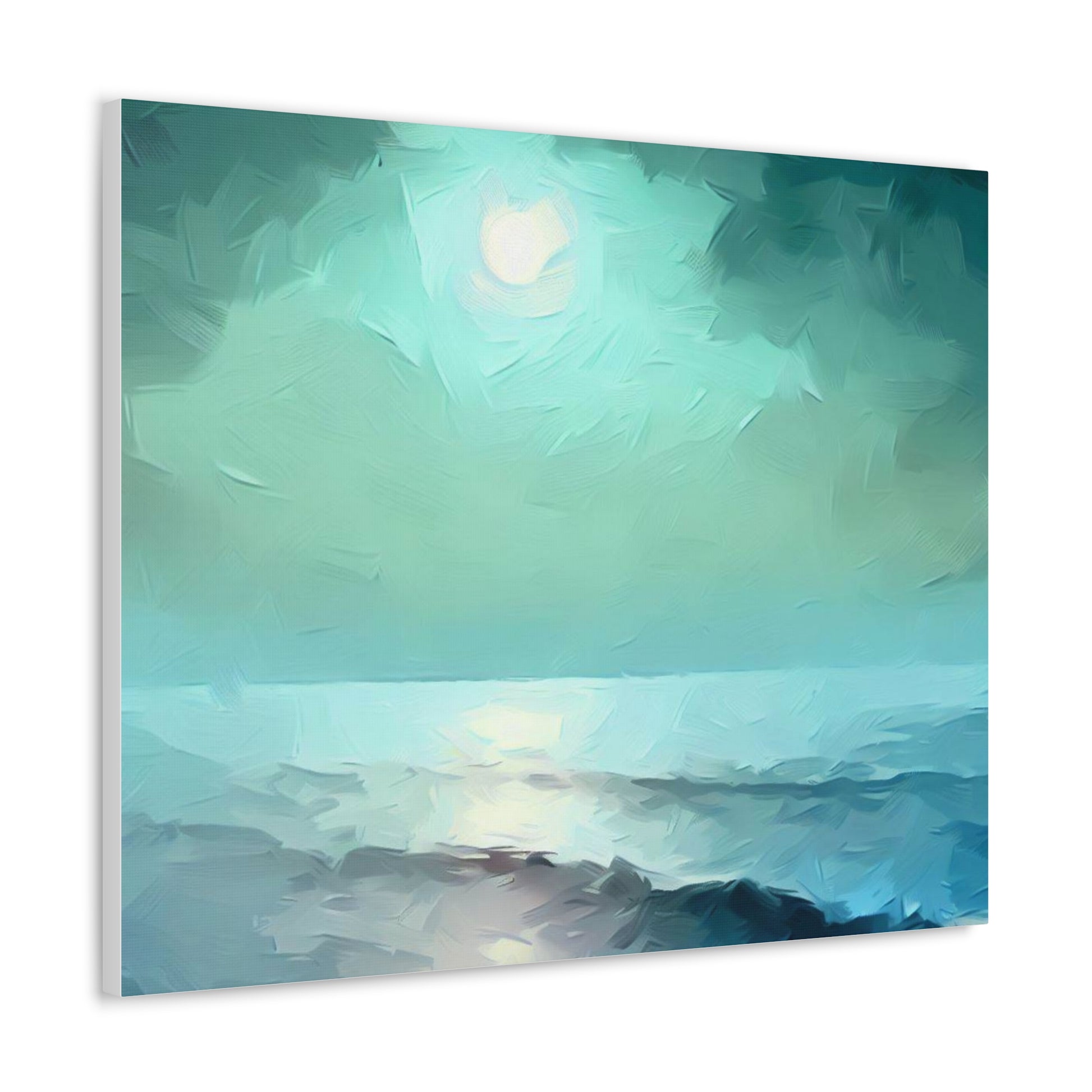 Moon wall art, Ocean wall art, ocean art, Canvas Gallery Wraps