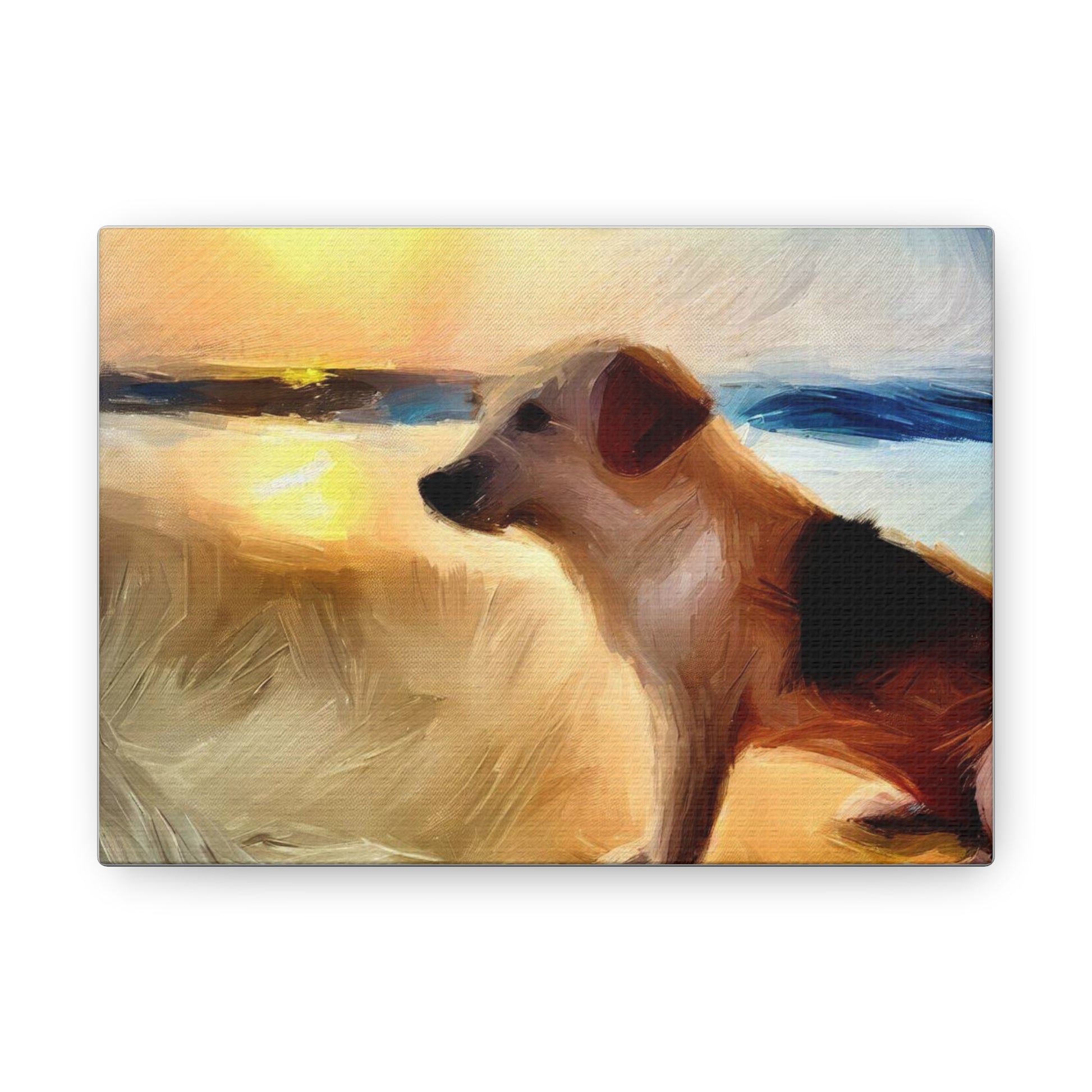 Dog wall art, beach wall art, ocean art, Canvas Gallery Wraps, Pet Beach - SaviTraviDesigns