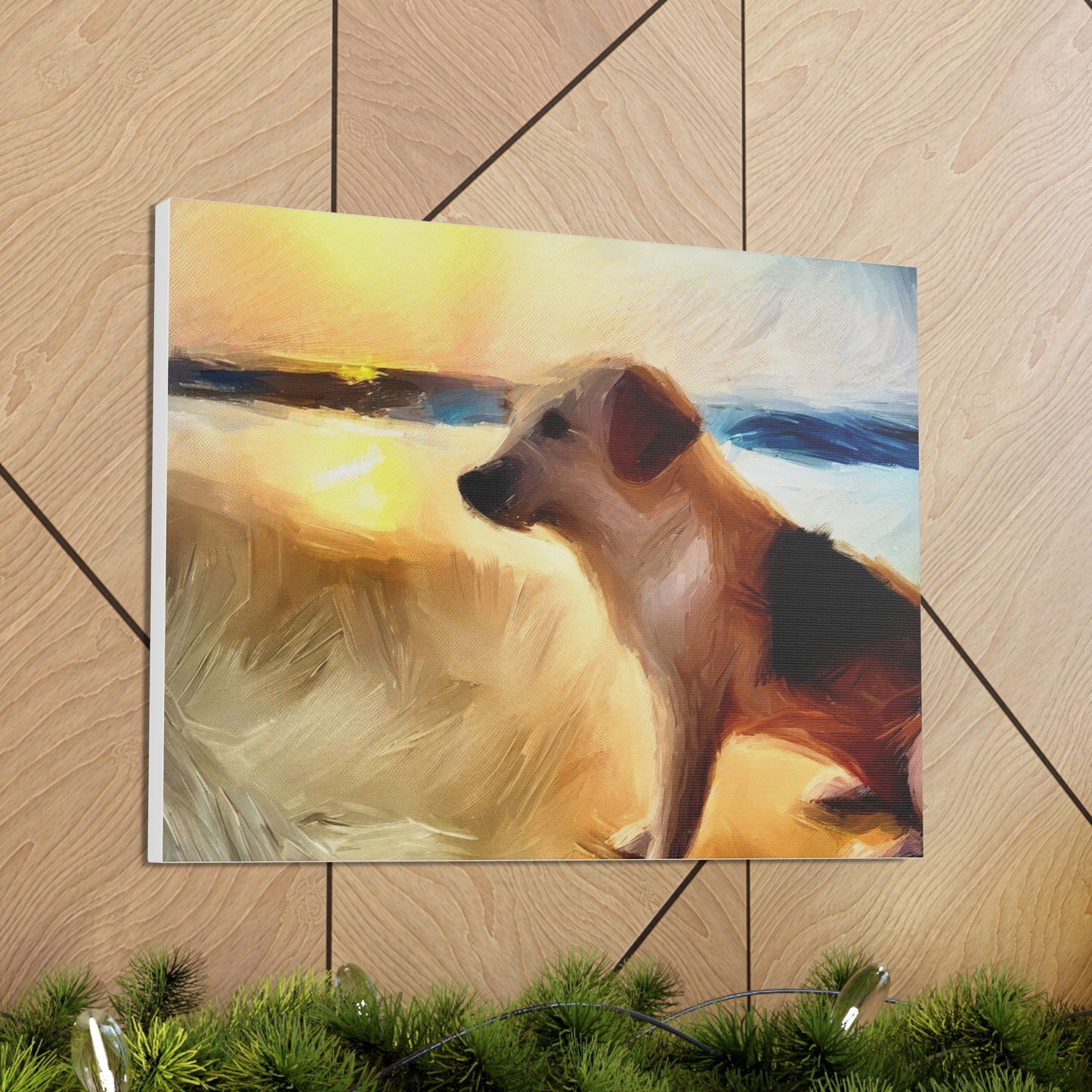 Dog wall art, beach wall art, ocean art, Canvas Gallery Wraps, Pet Beach - SaviTraviDesigns