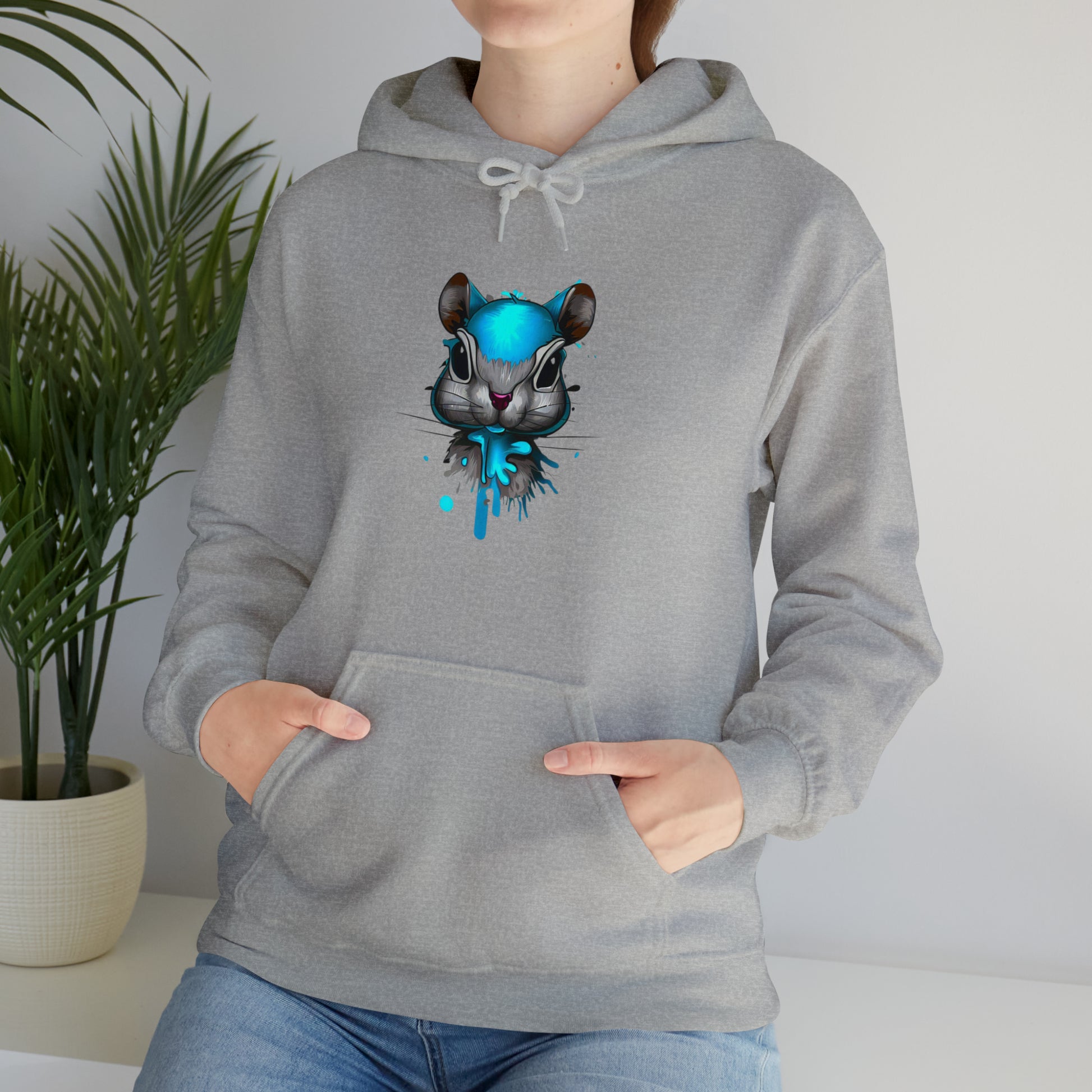 Graffiti Hoodie, Graffiti Sweatshirt,Squirrel hoodie, Urban Art Hooded Sweatshirt, Blue, - SaviTraviDesigns