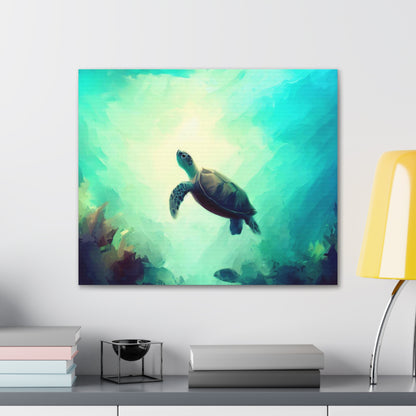 Sea Turtle wall art, ocean art, Canvas Gallery Wraps, Ocean Animal, Turtle