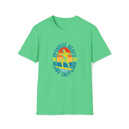 Paradise Beach Malibu |Beach Lifestyle Shirts | Summer Vibe Apparel Heather Irish Green