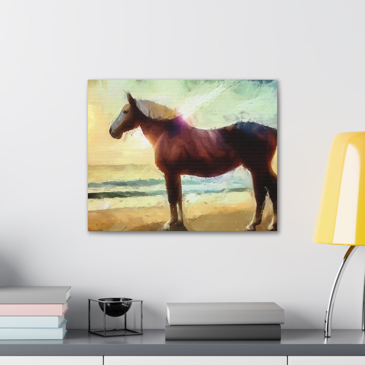 Horse wall art, Beach wall art, ocean wall art, Canvas Gallery Wraps, Horse Beach, Sunset Beach - SaviTraviDesigns