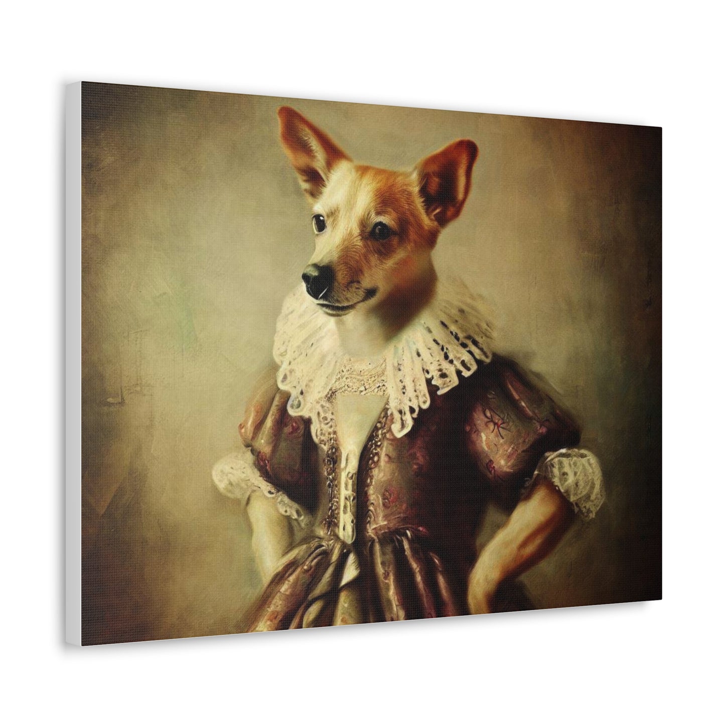 Fancy Dog, Canvas Dog Art, Dog Wall Art, Canine Canvas Art,Canvas Gallery Wraps