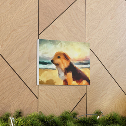 Dog wall art, ocean wall art, beach art, Canvas Gallery Wraps, Dog Beach - SaviTraviDesigns