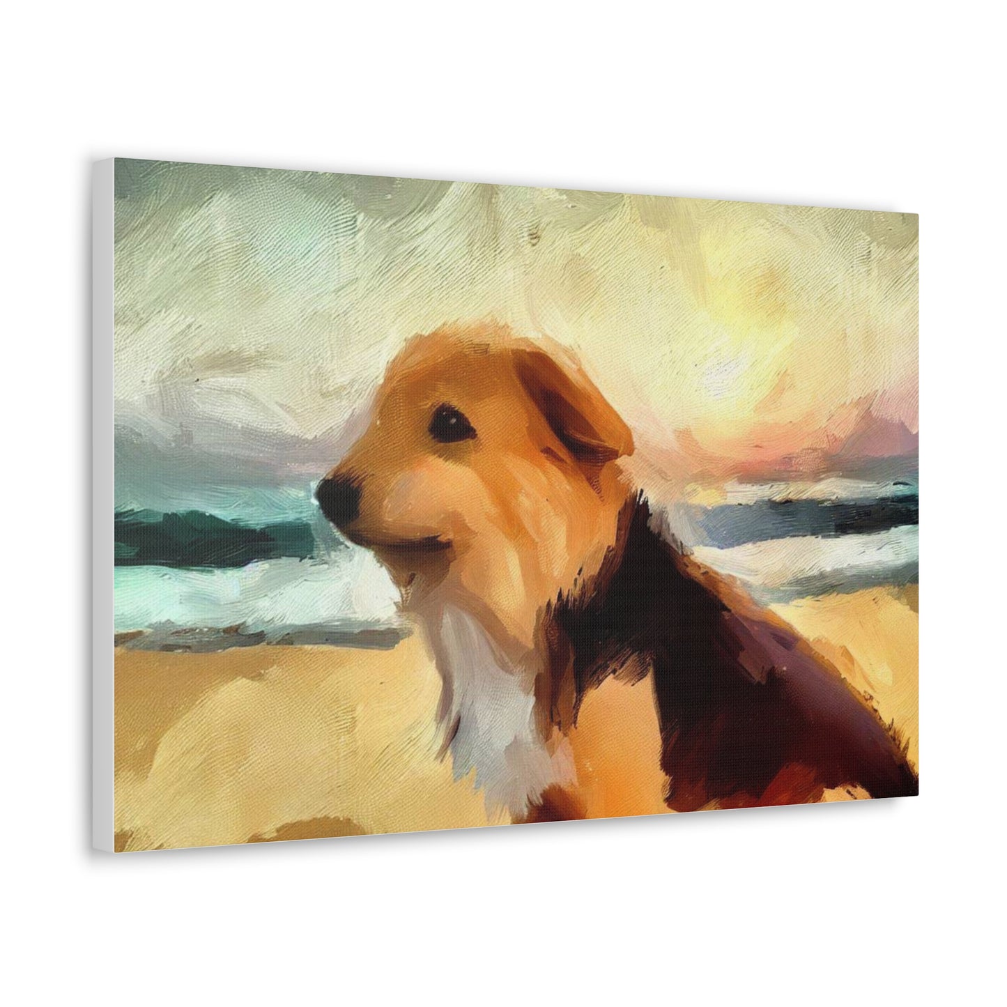 Dog wall art, ocean wall art, beach art, Canvas Gallery Wraps, Dog Beach - SaviTraviDesigns