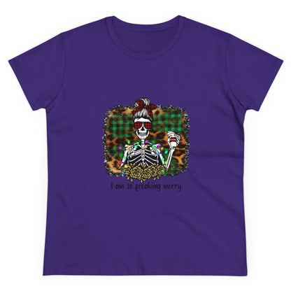 I'm So Freaking Merry, Christmas Graphic Shirts, Festive Holiday T-Shirts, Ugly Christmas Sweater Tees, Funny Christmas Shirt Designs, Cute Xmas Graphic Tees Purple