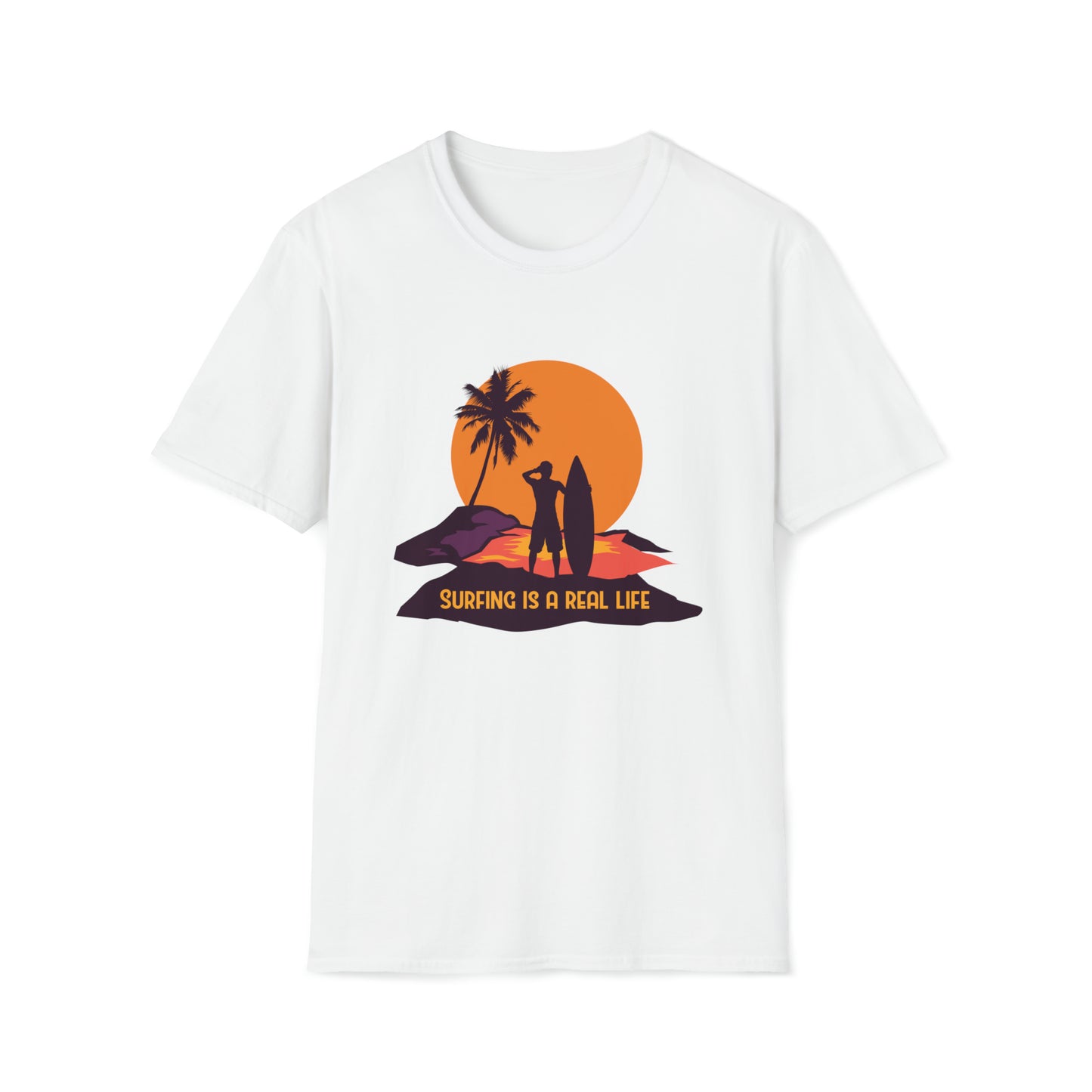 Surfing is Real Life |Beach Lifestyle Shirts | Summer Vibe Apparel White