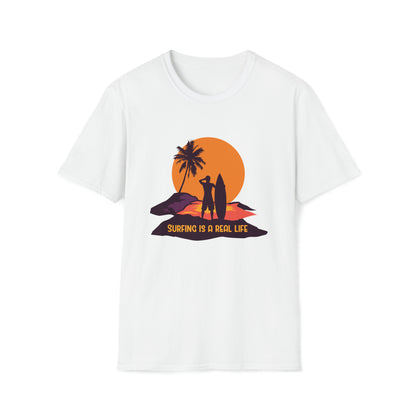 Surfing is Real Life |Beach Lifestyle Shirts | Summer Vibe Apparel White