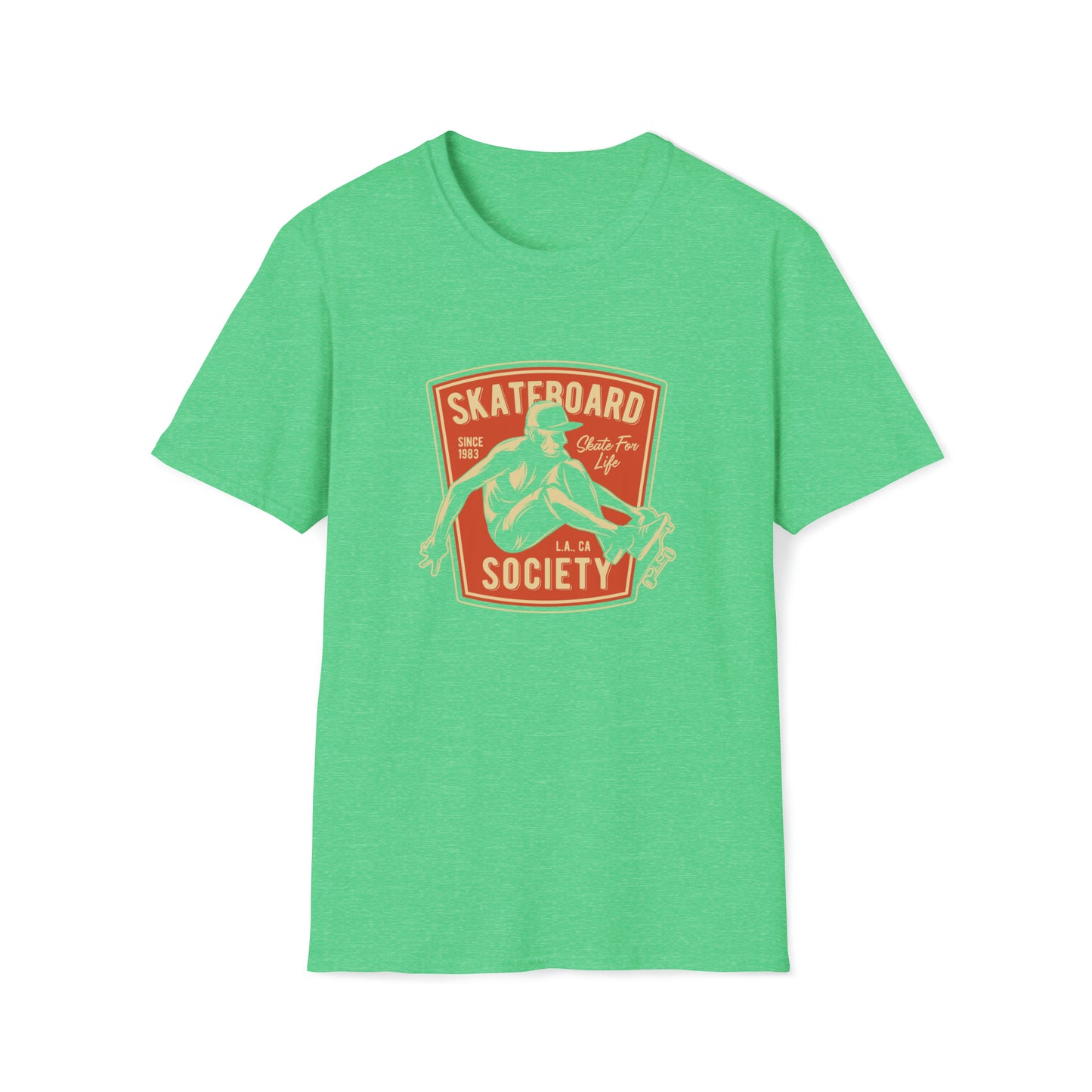 Skateboard Society |Beach Lifestyle Shirts | Summer Vibe Apparel Heather Irish Green