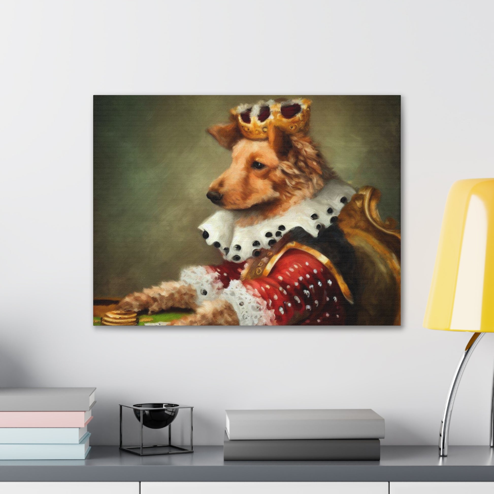 Fancy Dog, Canvas Dog Art, Dog Wall Art, Canine Canvas Art,Canvas Gallery Wraps, Pet Art, King Dog - SaviTraviDesigns