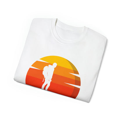 Hiker Sunset Silhouette | Hiking & Camping Tee | Nature-Inspired Outdoor Apparel