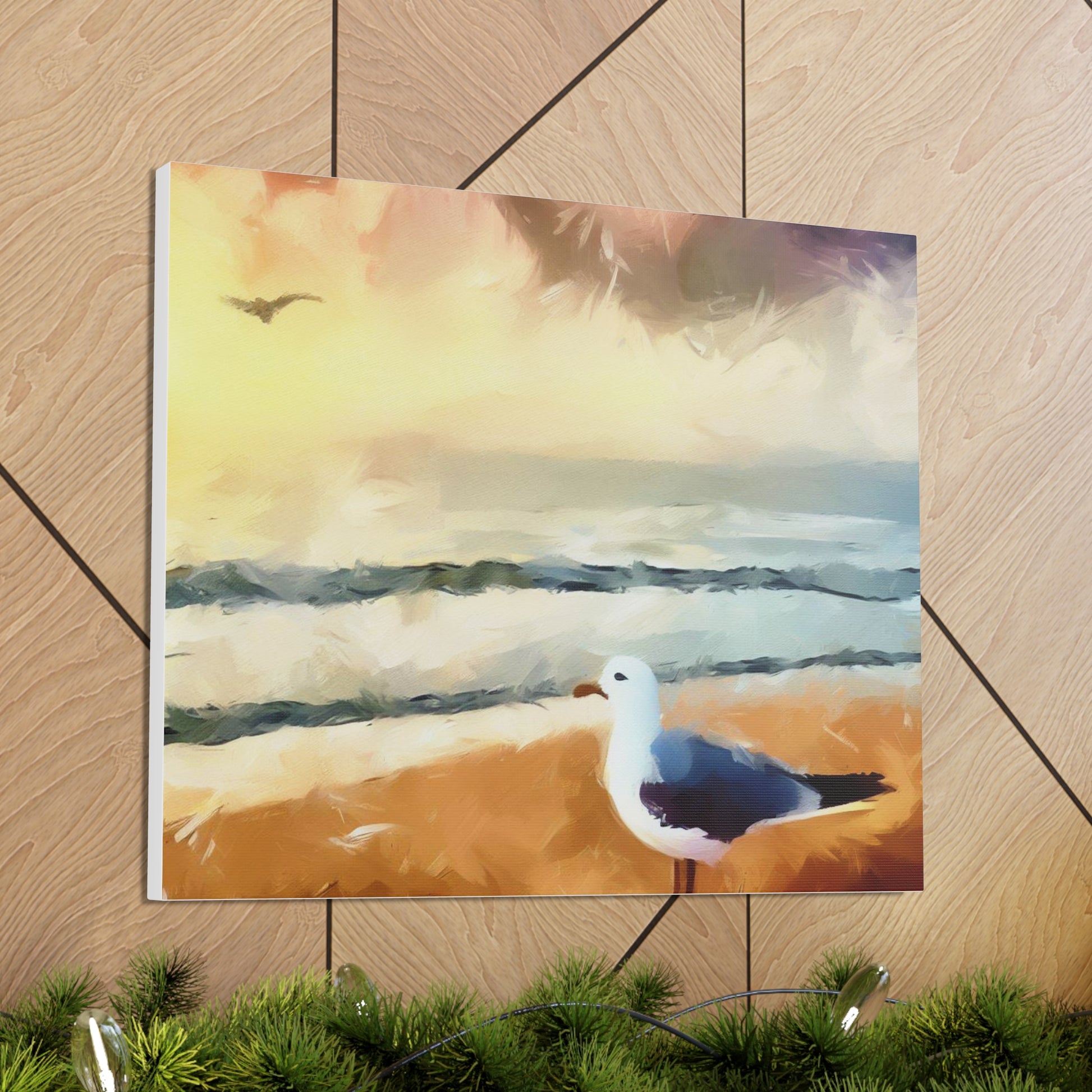 Seagull Painting, Beach wall art, Ocean Wall Art, Canvas Gallery Wraps