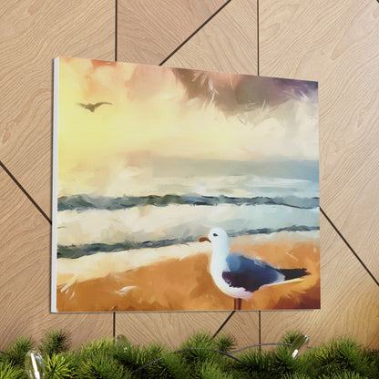 Seagull Painting, Beach wall art, Ocean Wall Art, Canvas Gallery Wraps