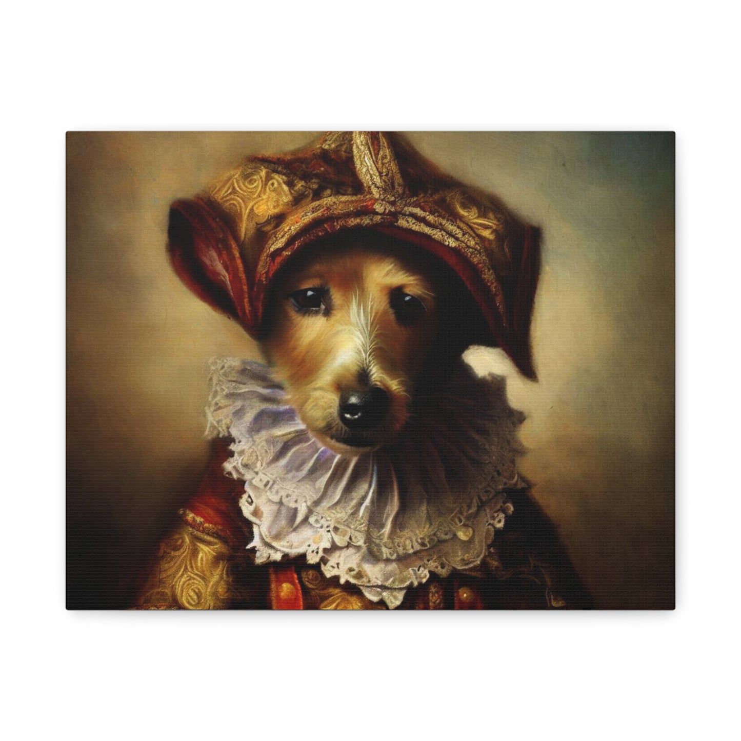 Fancy Dog, Canvas Dog Art, Dog Wall Art, Canine Canvas Art,Canvas Gallery Wraps 14″ x 11″ Premium Gallery Wraps (1.25″)