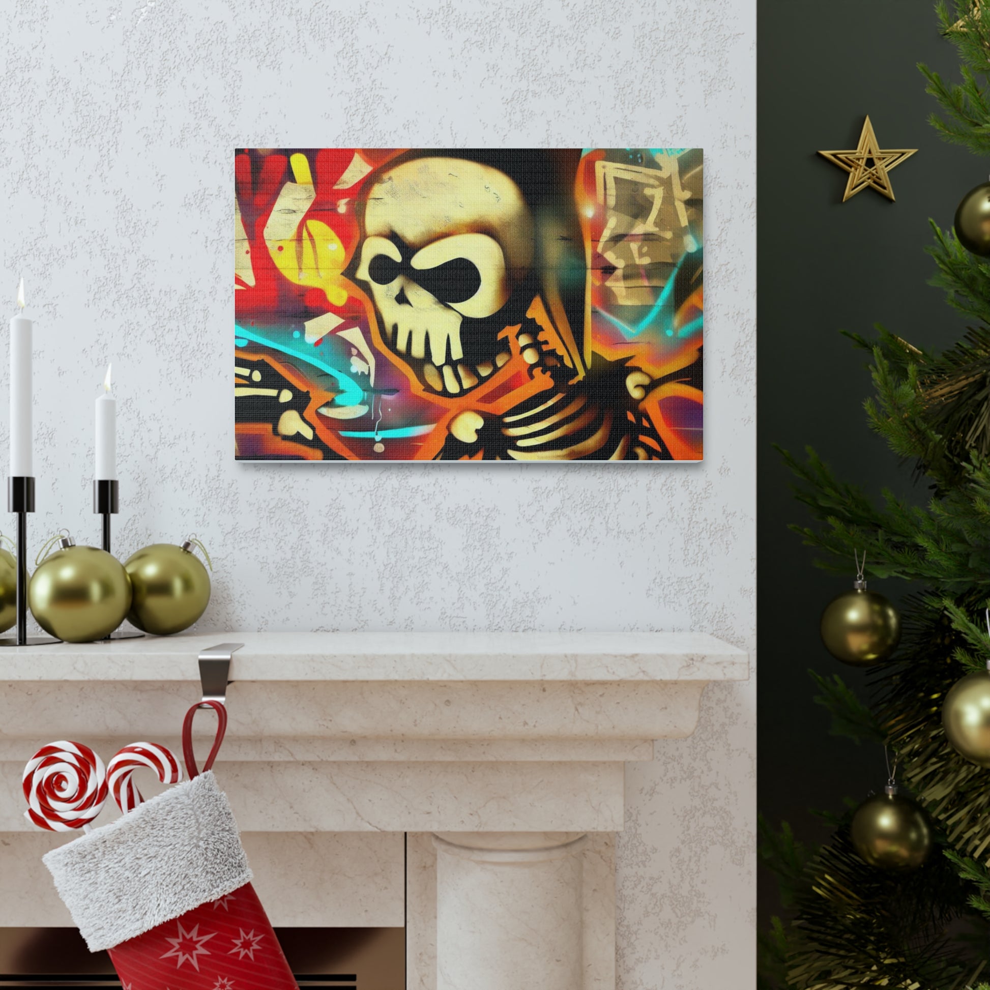 Halloween art, Skeleton canvas prints, Scary Halloween decor, Halloween home decor, Halloween wall, Gothic wall decor, Canvas Gallery Wraps - SaviTraviDesigns