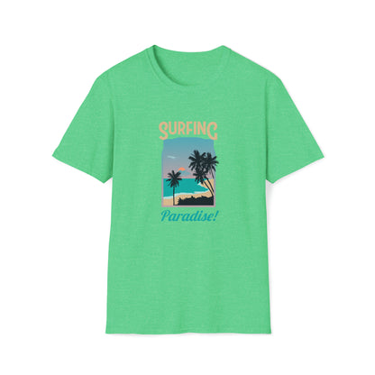 Surfing Paradise |Beach Lifestyle Shirts | Summer Vibe Apparel Heather Irish Green