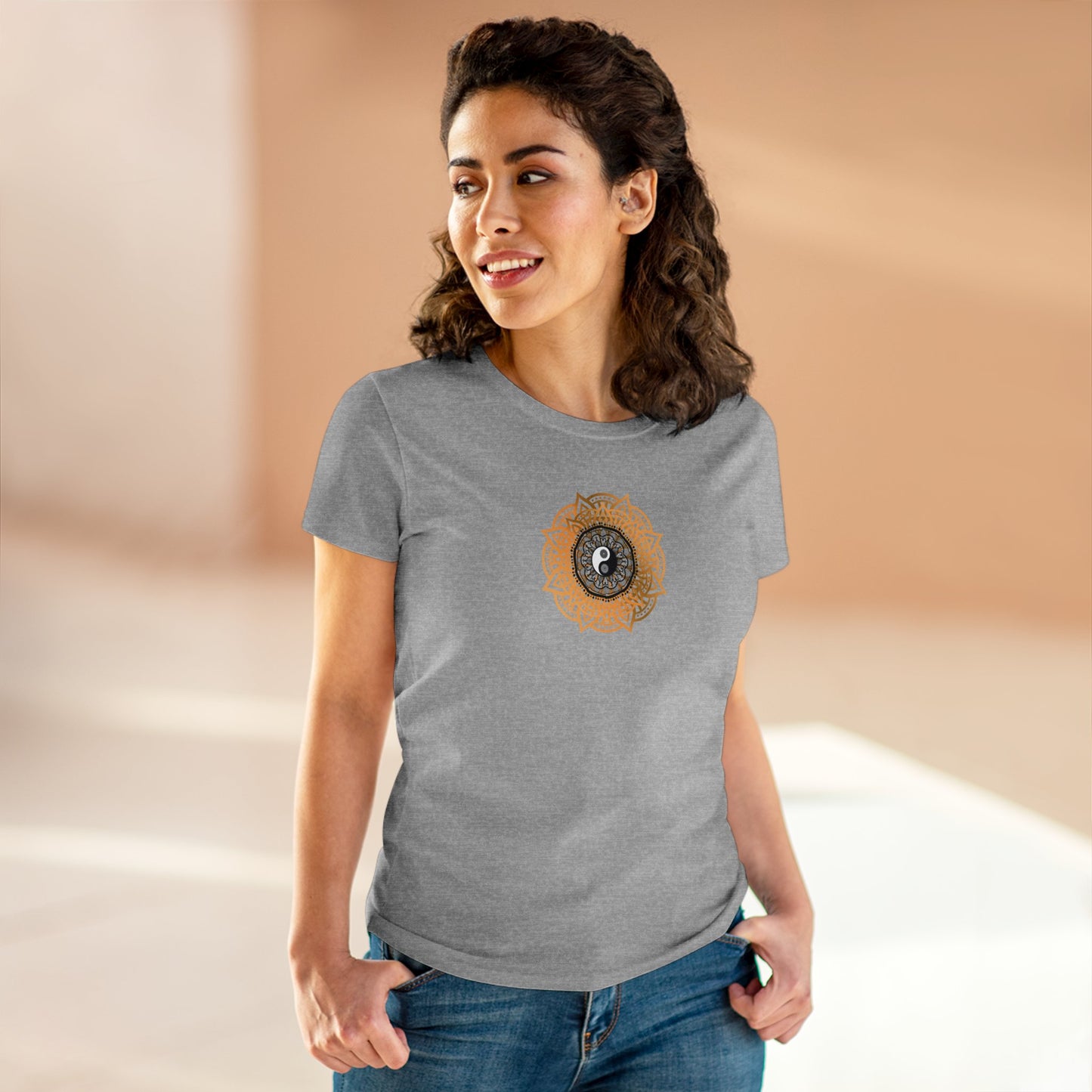 Namaste Energy Yoga and Mandala Design T Shirt with Boho Style