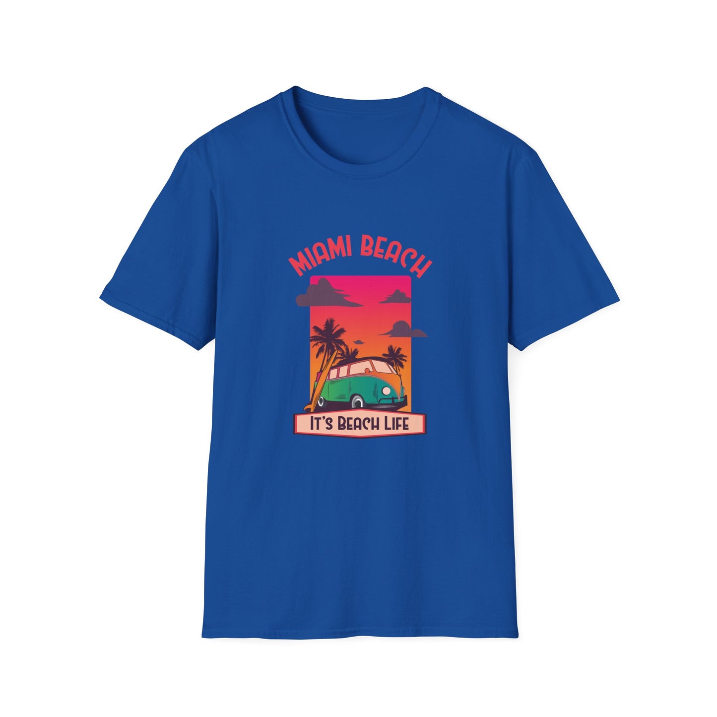 Miami Beach Its A Beach Life Graphic T Shirt Royal