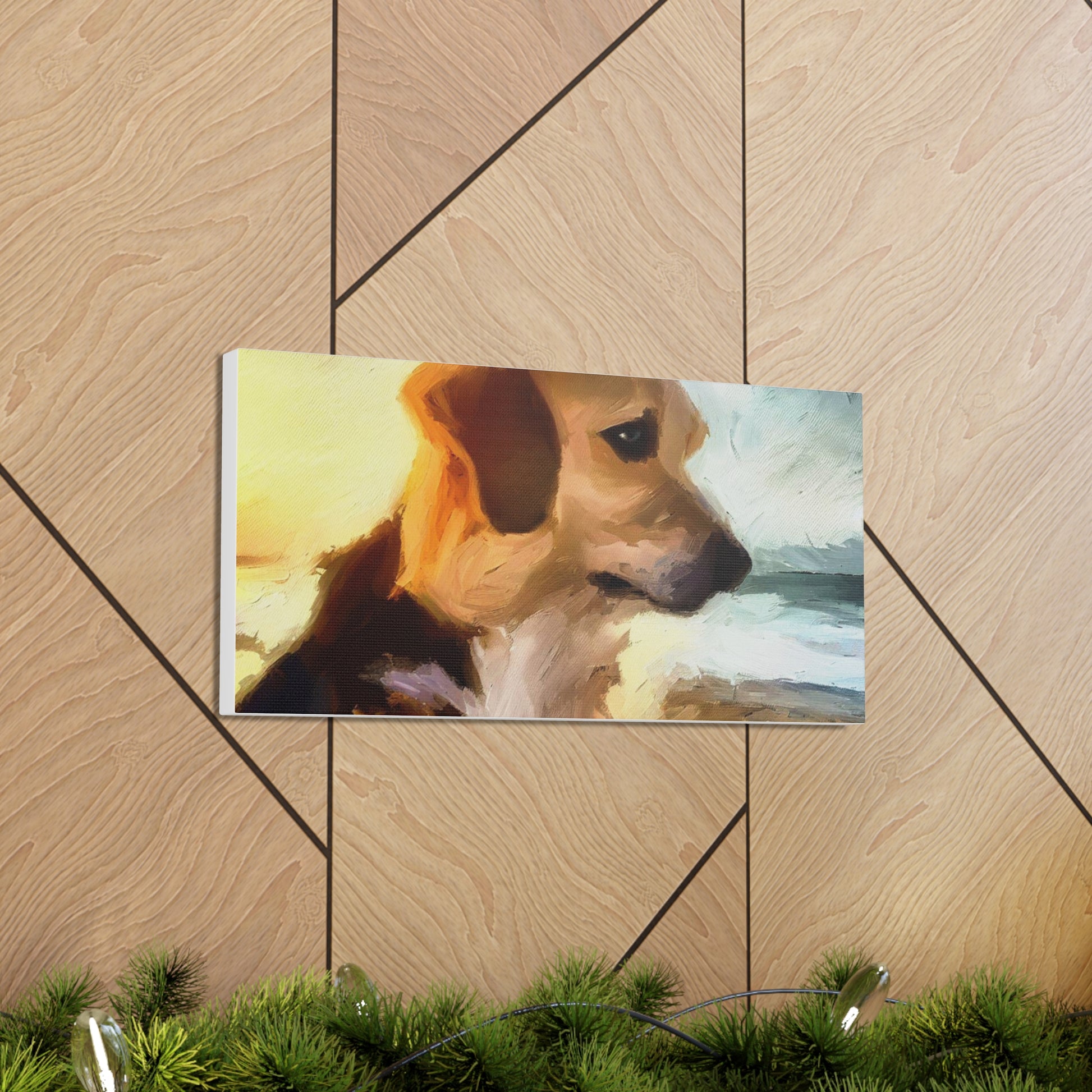 Dog wall art, beach wall art, ocean art, Canvas Gallery Wraps, Pet Beach - SaviTraviDesigns