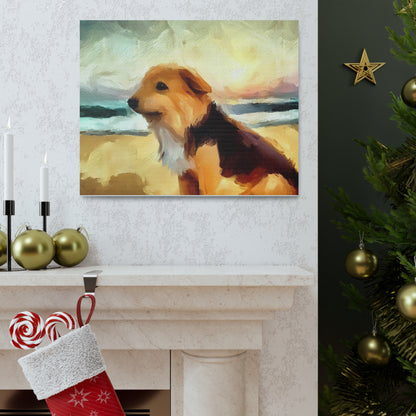 Dog wall art, ocean wall art, beach art, Canvas Gallery Wraps, Dog Beach - SaviTraviDesigns