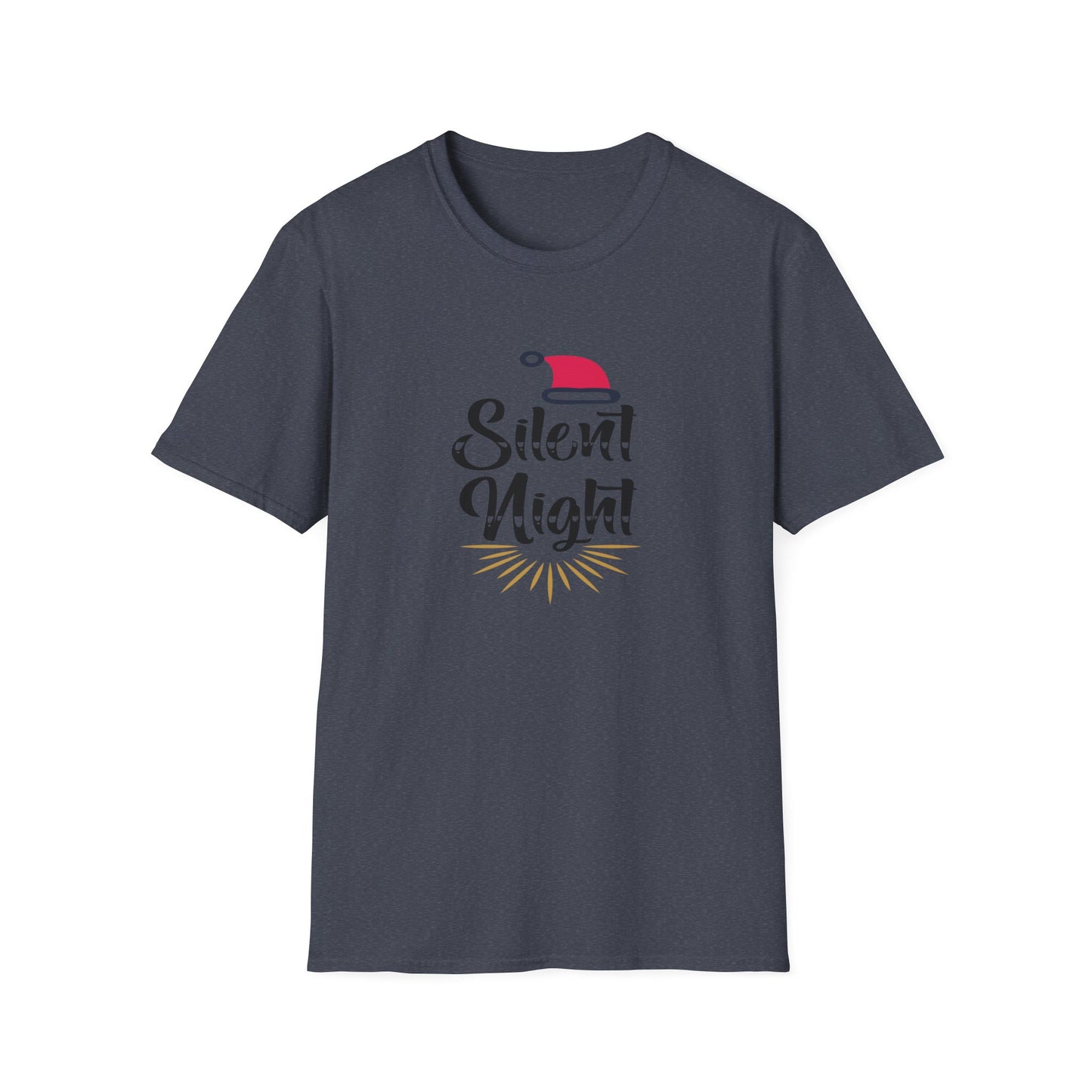 Silent Night Holiday Graphic T Shirt Heather Navy