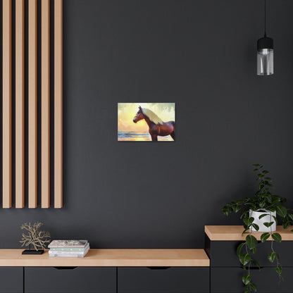 Horse wall art, beach wall art, ocean art, Canvas Gallery Wraps, Horse Beach, Sunset Beach - SaviTraviDesigns