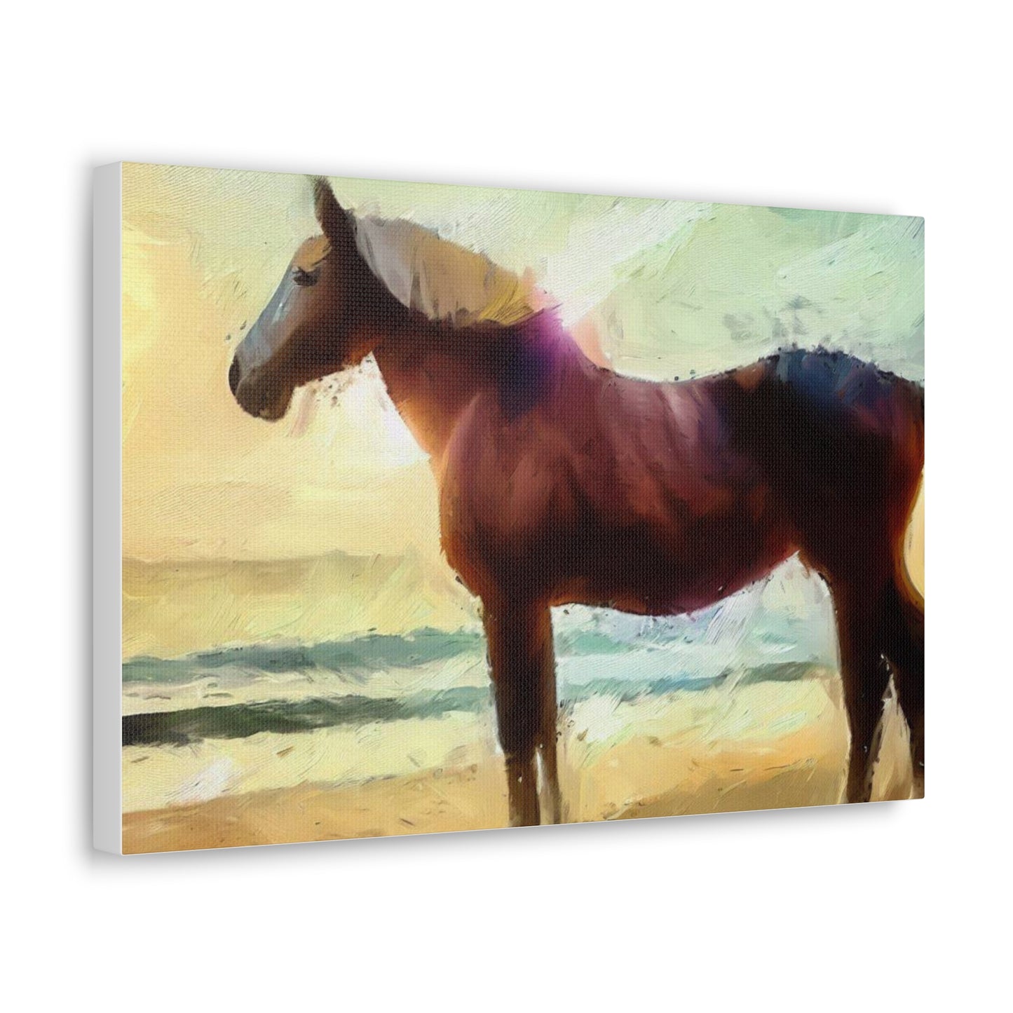 Horse wall art, Beach wall art, ocean wall art, Canvas Gallery Wraps, Horse Beach, Sunset Beach - SaviTraviDesigns