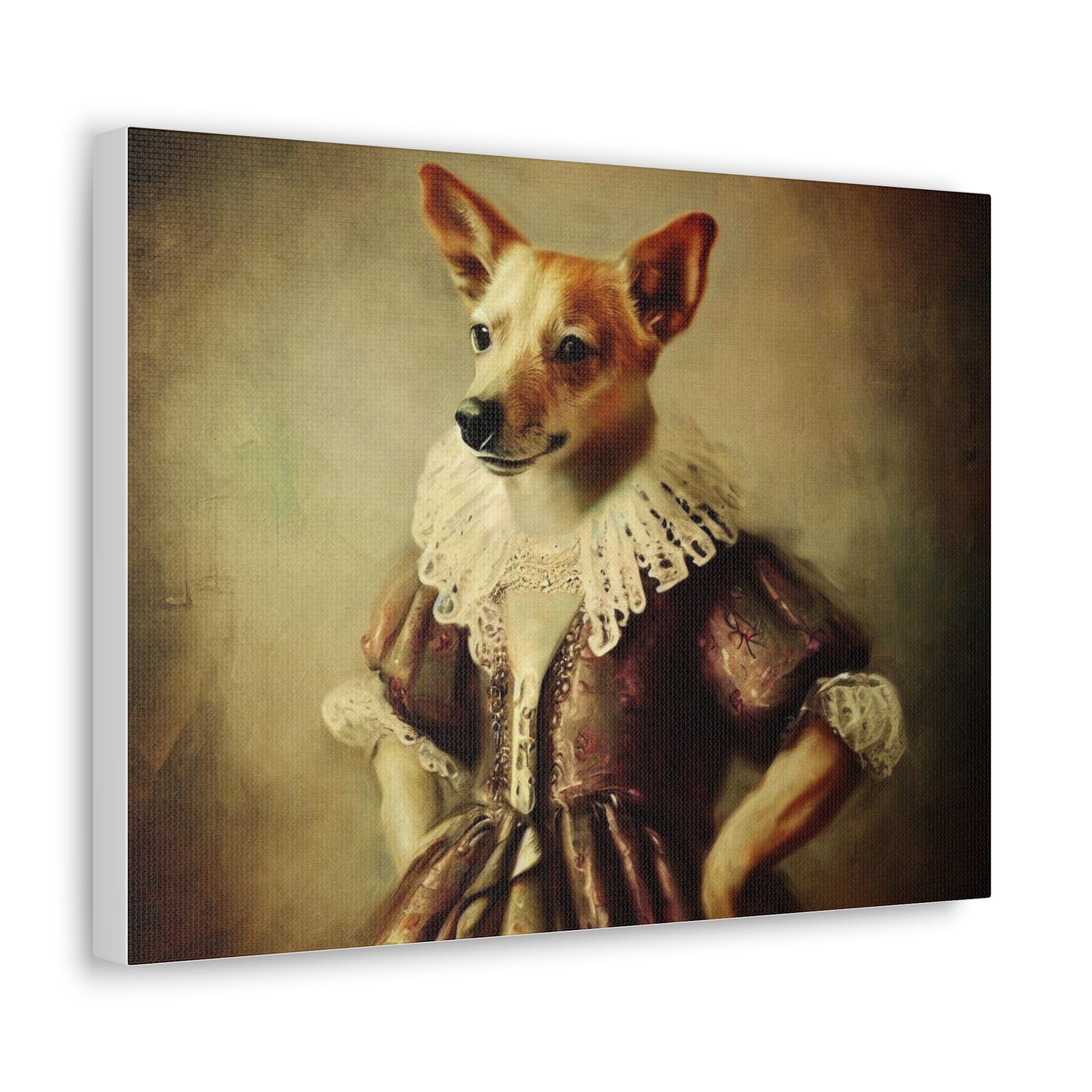 Fancy Dog, Canvas Dog Art, Dog Wall Art, Canine Canvas Art,Canvas Gallery Wraps