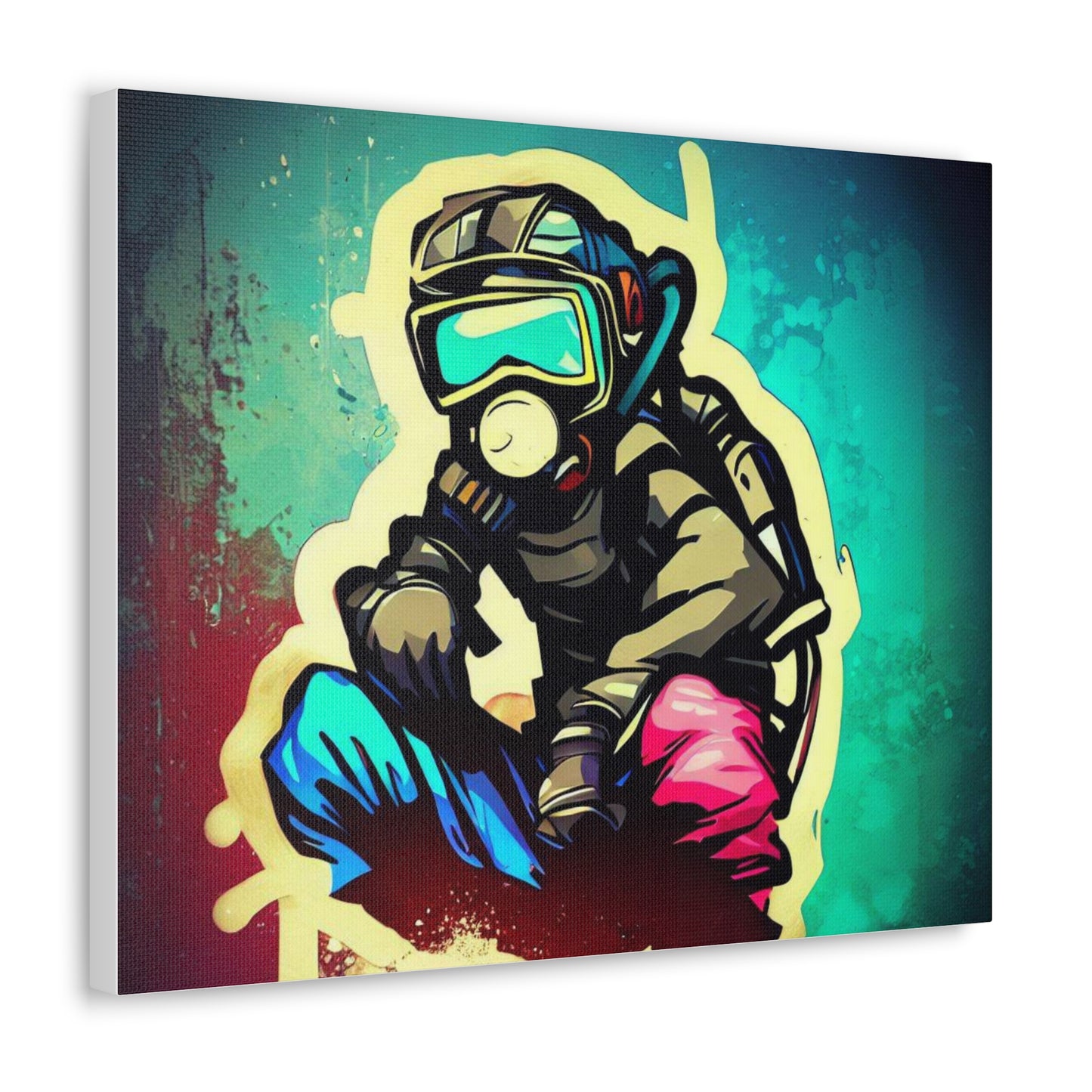 Gasmask, Graffiti Artist, Graffiti art prints, Street art canvas, Urban art decor, Graffiti-style wall art, Graffiti canvas prints, Street art posters - SaviTraviDesigns