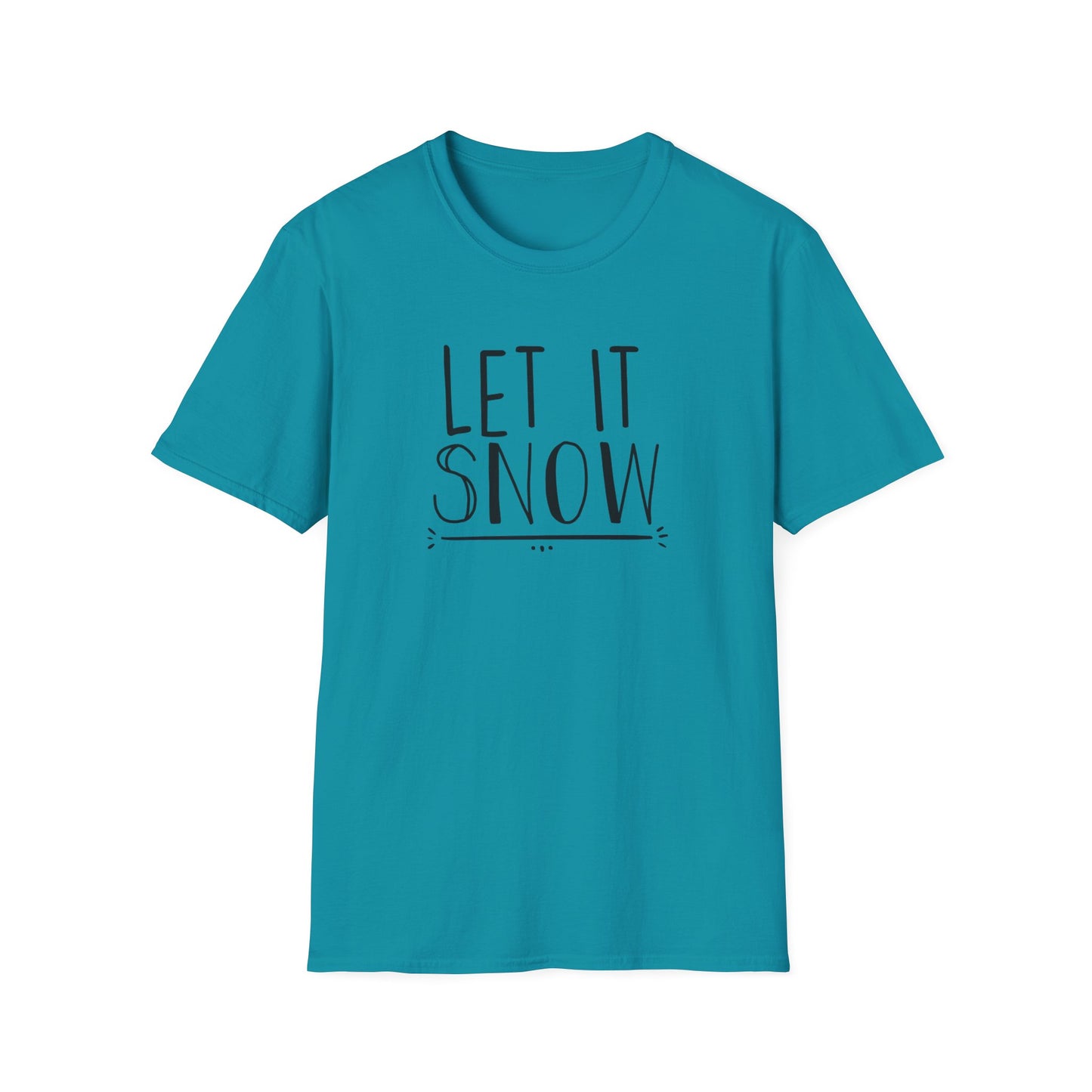 Let It Snow Winter Graphic T Shirt Tropical Blue