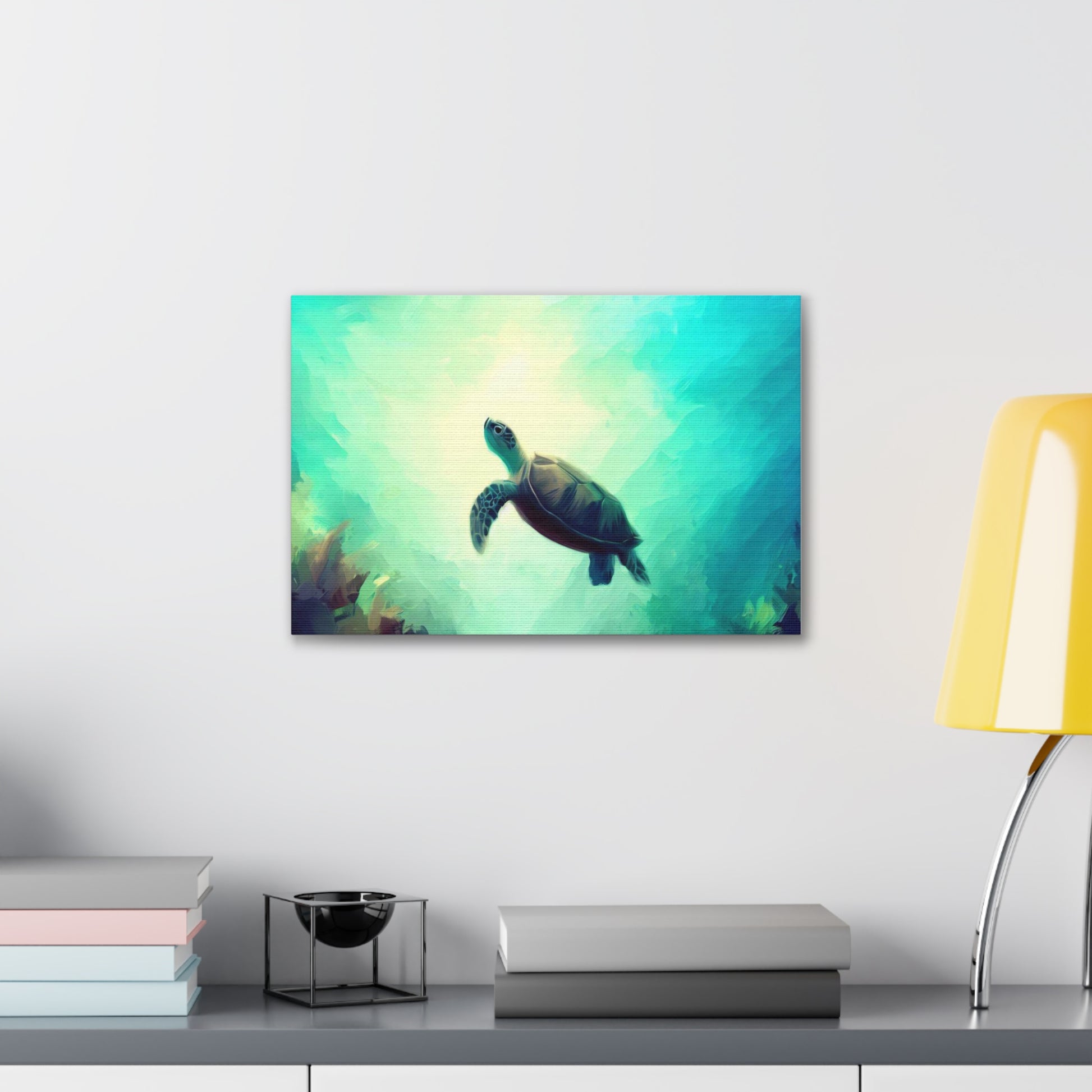 Sea Turtle wall art, ocean art, Canvas Gallery Wraps, Ocean Animal, Turtle