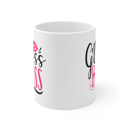 Gloss Boss, Personalized Mug Designs, Creative Coffee Cups, Unique Mug Artwork, Printed Coffee Mugs, Artist-Designed Mugs