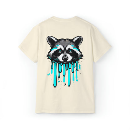 Raccoon Shirt, Graffiti Print Shirt, Unisex Ultra Cotton Tee, Blue Raccoon - SaviTraviDesigns