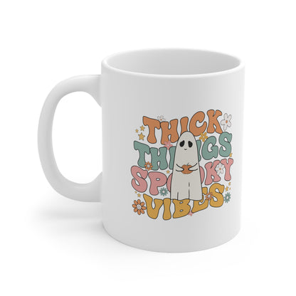 Spooky Vibes, Personalized Mug Designs, Creative Coffee Cups, Unique Mug Artwork, Printed Coffee Mugs, Artist-Designed Mugs 11oz