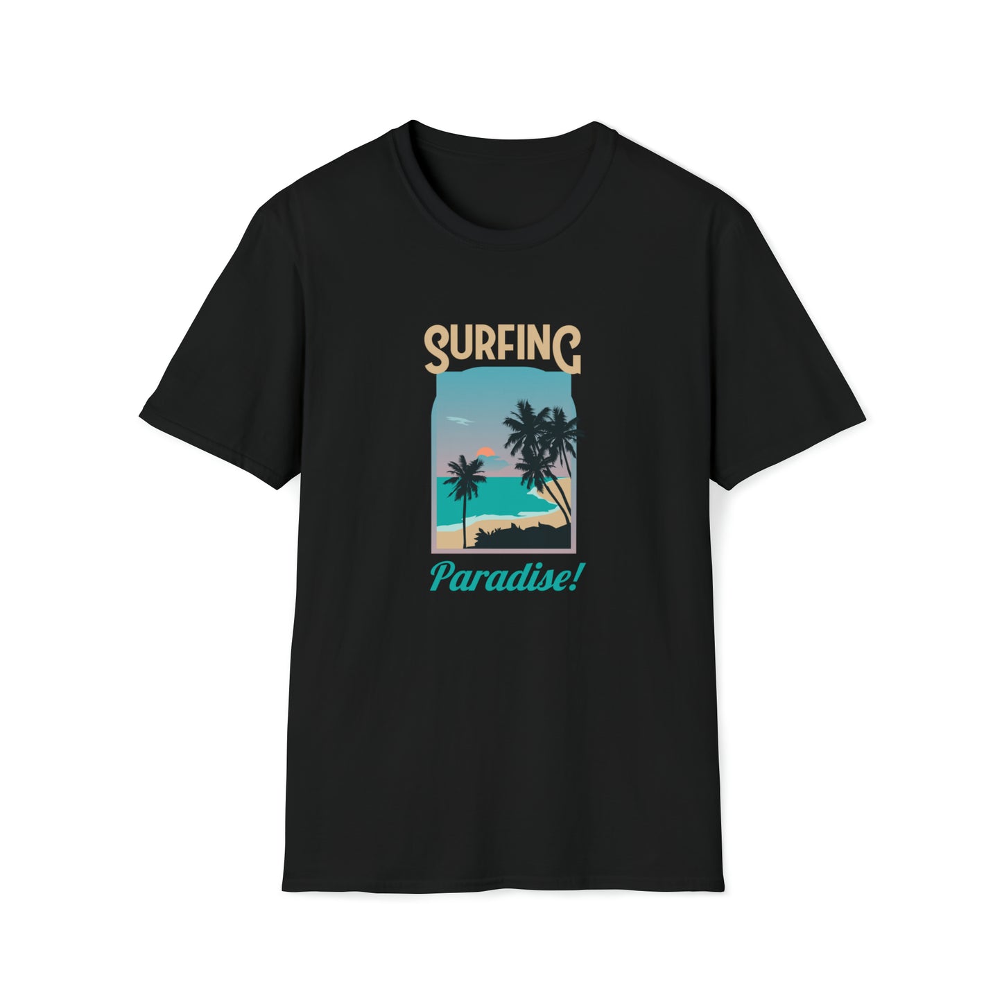 Surfing Paradise |Beach Lifestyle Shirts | Summer Vibe Apparel Black