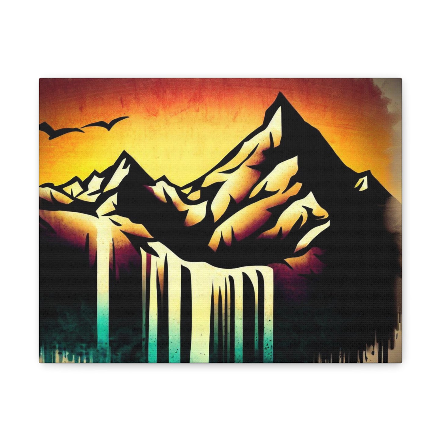 Mountain Waterfall, Graffiti art prints, Street art canvas, Urban art decor, Graffiti-style wall art, Graffiti canvas prints, Street art posters - SaviTraviDesigns