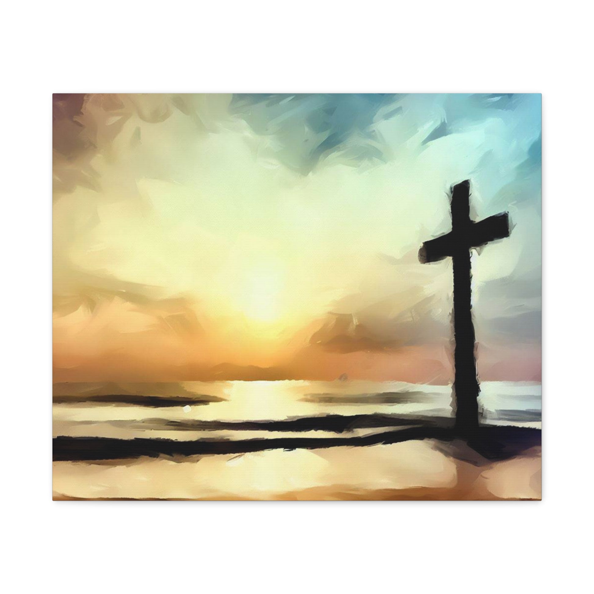 Christian wall art, Cross wall art, Beach art, ocean art, Canvas Gallery Wraps - SaviTraviDesigns