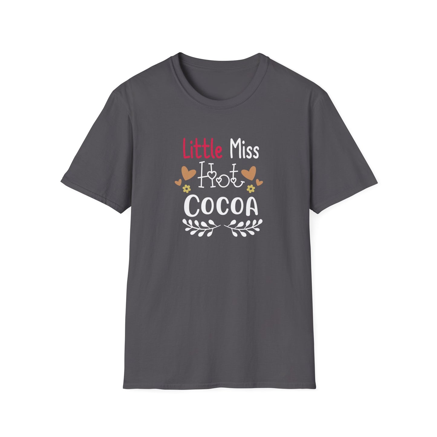 Little Miss Hot Cocoa Novelty Graphic Shirt Charcoal