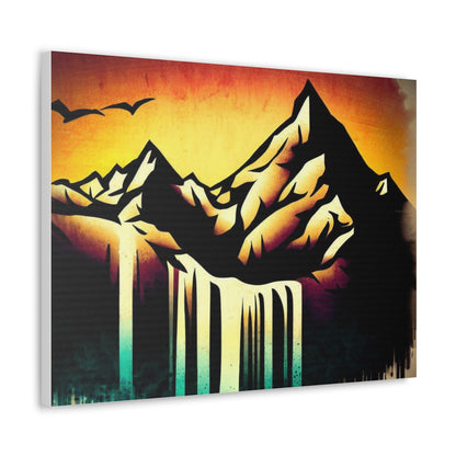 Mountain Waterfall, Graffiti art prints, Street art canvas, Urban art decor, Graffiti-style wall art, Graffiti canvas prints, Street art posters - SaviTraviDesigns