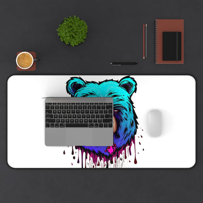 Graffiti mouse pad, Bear mouse pad, urban art Desk Mat, blue - SaviTraviDesigns