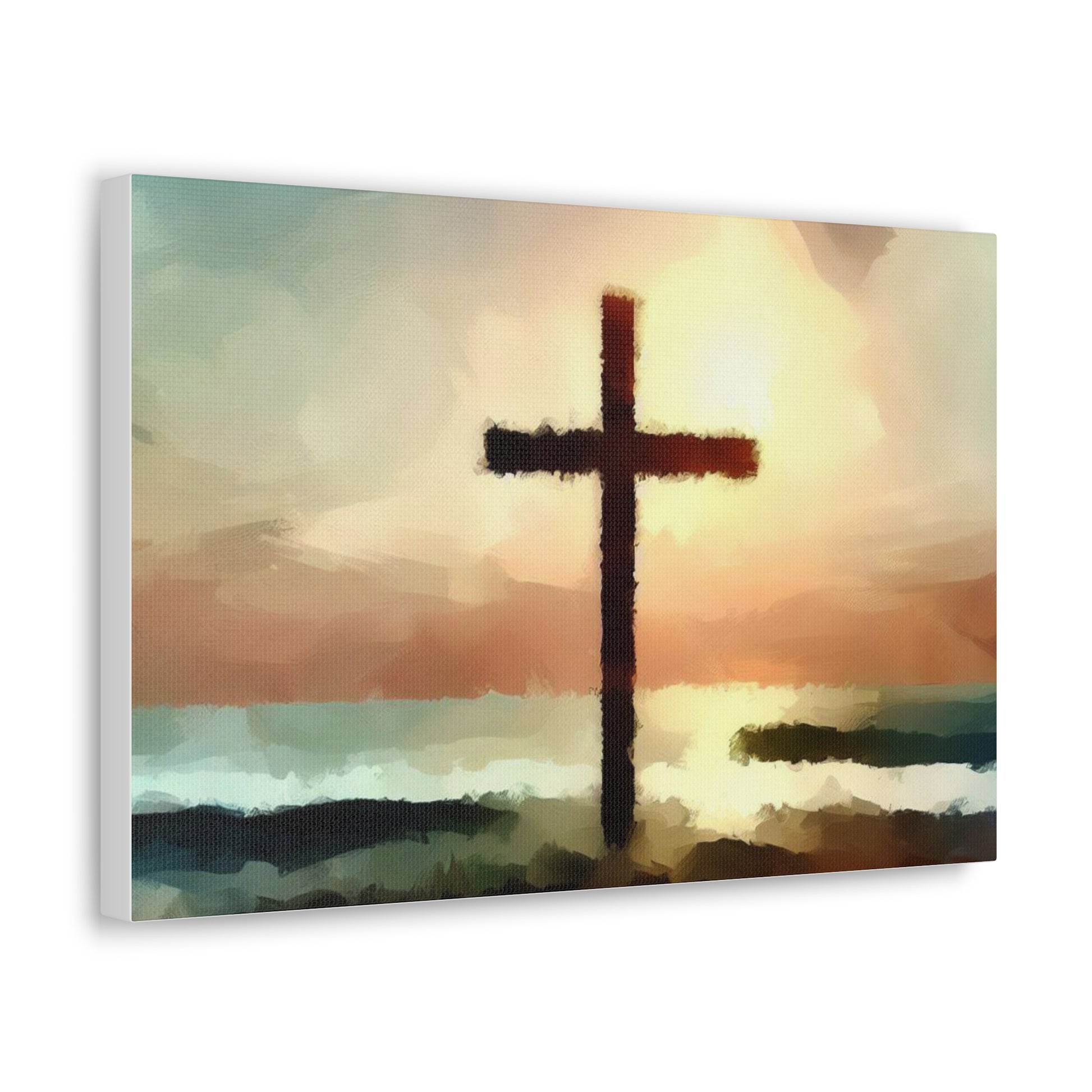 Christian wall art, Cross wall art, beach art, ocean art, Canvas Gallery Wraps - SaviTraviDesigns