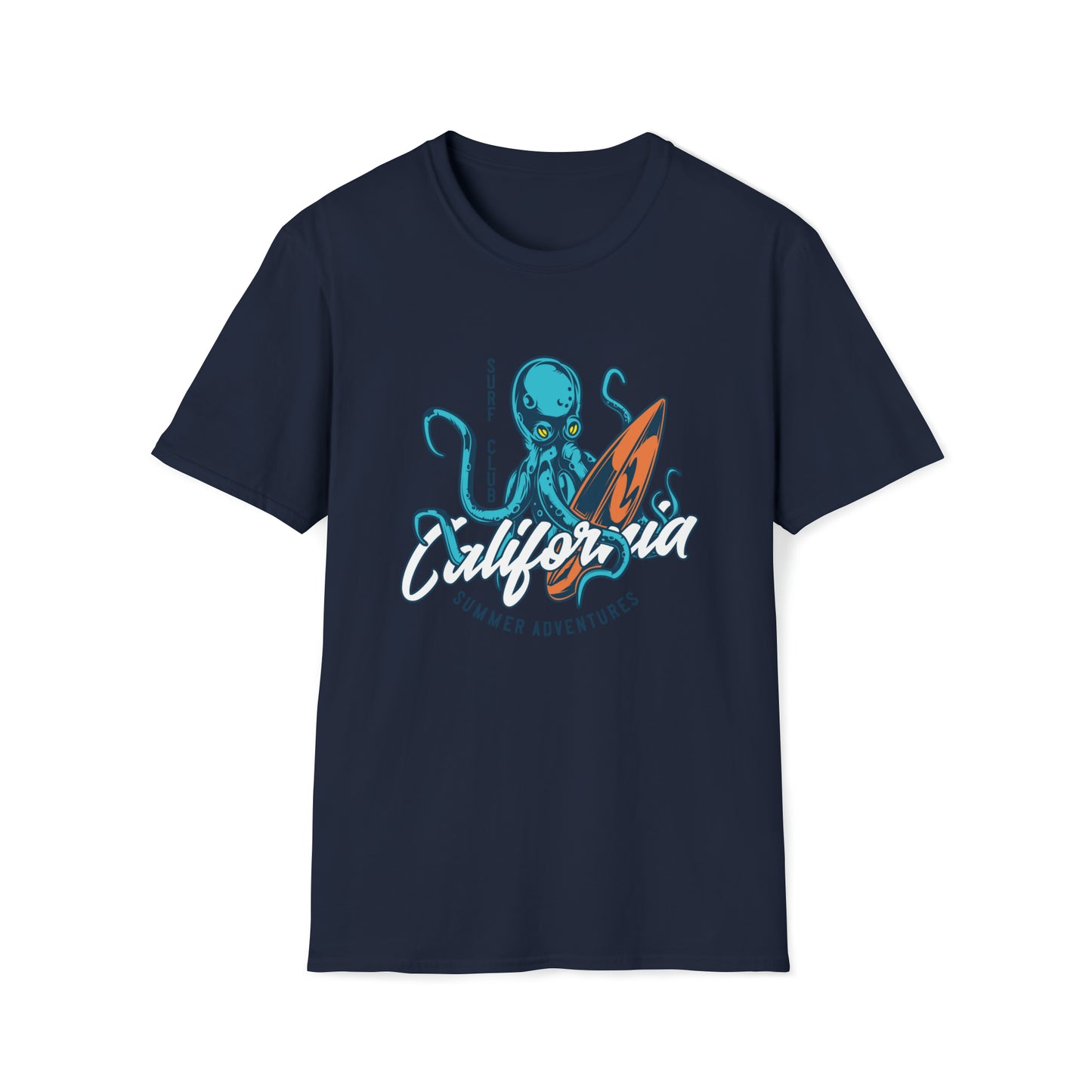 California Summer Adventures Surf Club |Beach Lifestyle Shirts | Summer Vibe Apparel Navy